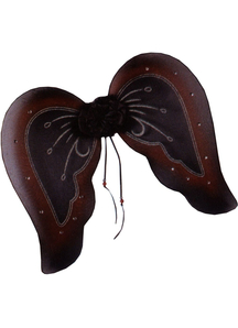 Wings Goth Bk/Burgundy Glitter