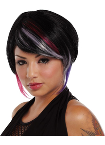 Bob Wig Black Lav Pink