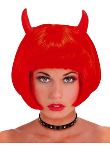 Devil Red Peruke With Horns