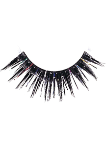 Eyelashes Black Glitter With Tinsel