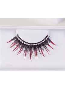 Eyelashes Black With Red Rhinest