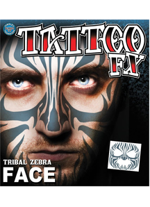 Face Tattoo Tribal Zebra