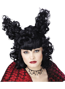 Gothic Vampire Black Wig For Halloween