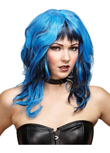 Hard Rockin Witch Peruke Black Blue