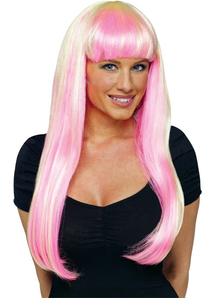Neon Pink/Blonde Wig