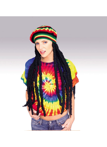 Rasta Wig With Cap For Adults