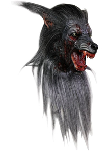 Black Wolf Adult Latex Mask For Halloween