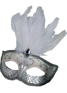Carnival Mask Accent Wt/Sv For Masquerade
