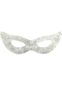 Cat Mask Sequin White For Adults