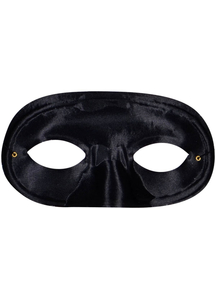 Half Domino Mask Black For Adults