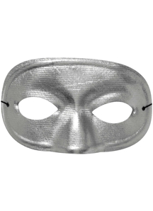 Half Domino Mask Metallic Silv For Adults