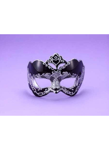 Half Style Mask Bk W Silver For Adults