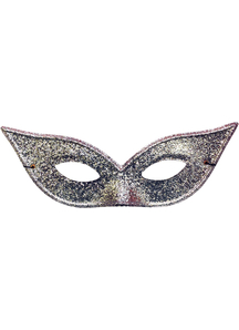 Harlequin Mask Lame Silver For Adults