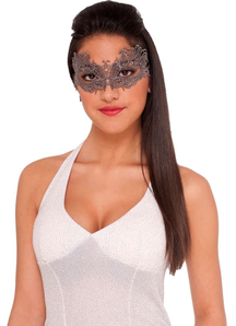 Lace Mask Dark Gray For Masquerade