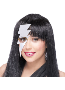 Lightning Bolt Mask - Silver For Adults