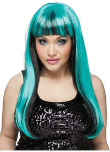 Neon Black/Teal Natural Wig