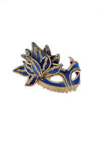 Ven Mask Blue W Gold Trim For Masquerade