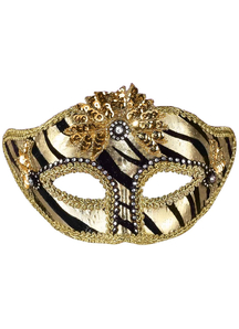 Ven Mask Striped Gold For Masquerade