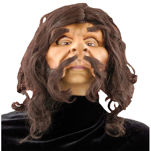 Caveman Mask With Hair For Adults