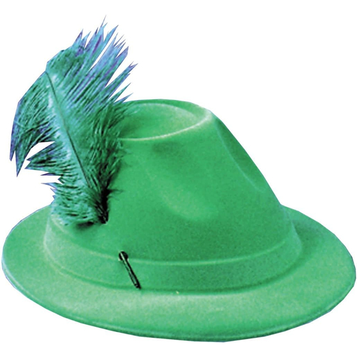 Hat Alpine Grn W/Feather For All