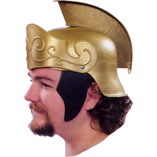 Roman Helmet Gold W Gold Crest For Adults