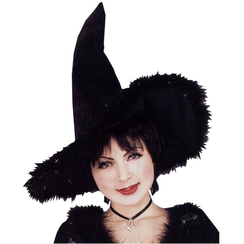 Witch Hat W Marabou Trim For All