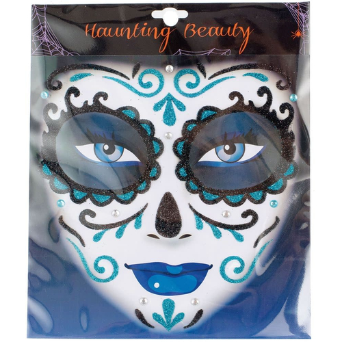 Face Art Blue Scalloped