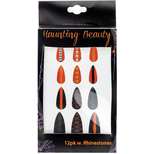 Orange And Black Nails