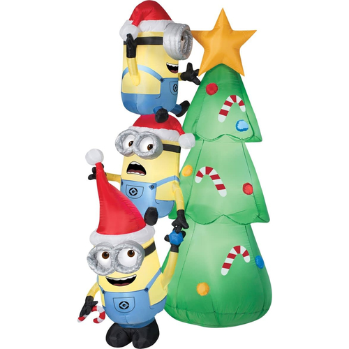 Airblown Minions Decorate Tree