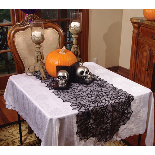 Great Halloween Decoration! Spider Web Tacble Runner
