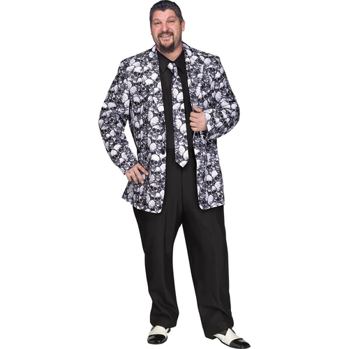 Skull Jacket & tie Adult Plus