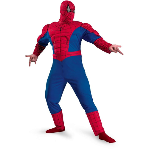 Classic Spiderman Muscle Adult Plus Size Costume