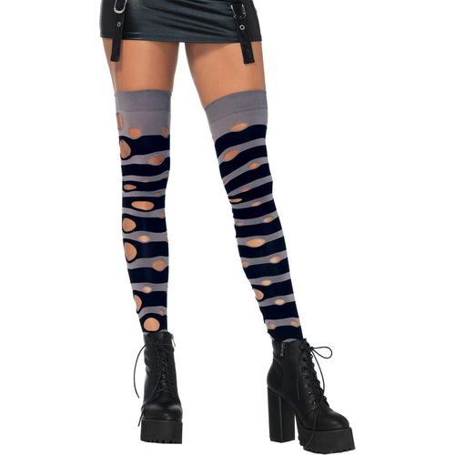 Disstressed Stripes Stockings