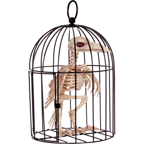 Skeleton Crow in Cage