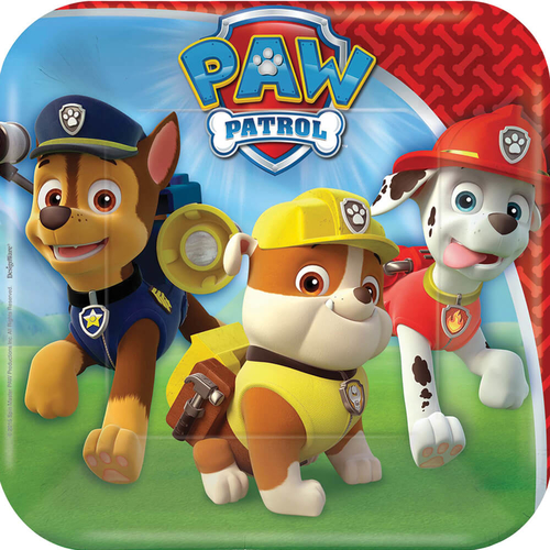 Paw Patrol Square Plates 7 Inch
