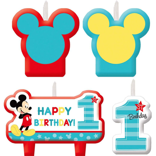 Mickey 1St Bday Candle Set 4Pk