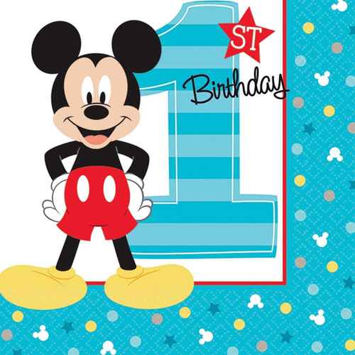 Mickey 1St Bev Napkins