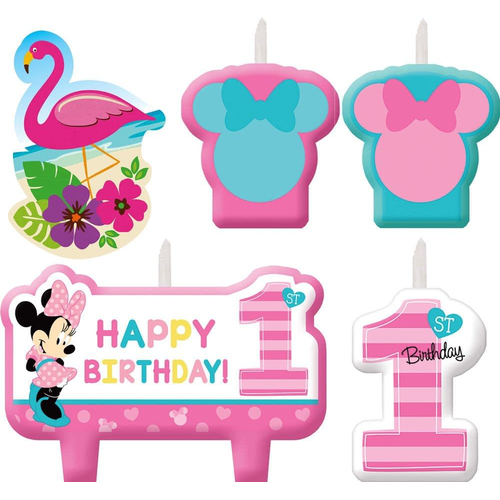 Minnie 1St Bday Candle Set 4Pk