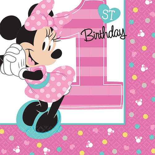 Minnie 1St Bev Napkins