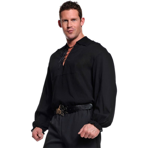Pirate Shirt Adult Plus Black