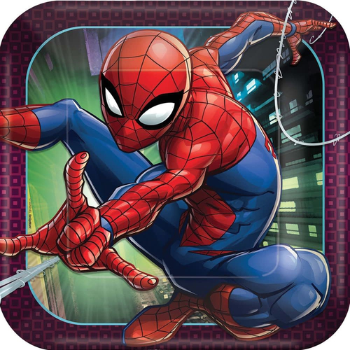 Spider Man 9In Plates Sq
