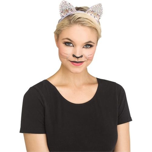 Grey Jeweled Cat Ear