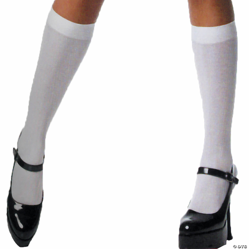 Knee Highs White Nylon