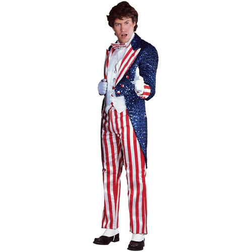 Sequin Uncle Sam Adult Costume