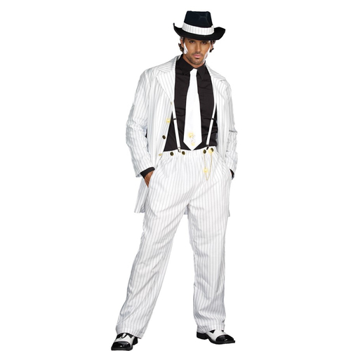 White Gangster Suit Adult