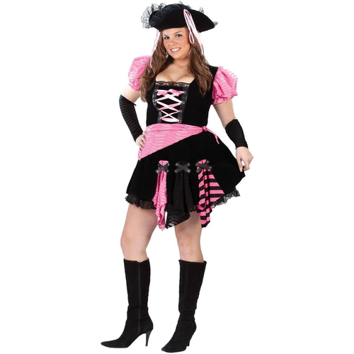Pink Sexy Pirate Adult Costume Plus Size