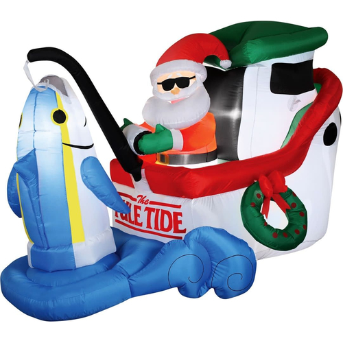 Airblown Fishing Santa Animated