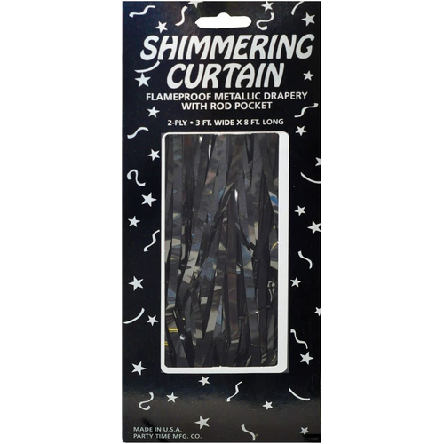 Black Shimmer Curtains. Walls, Doors, Windows Decorations.