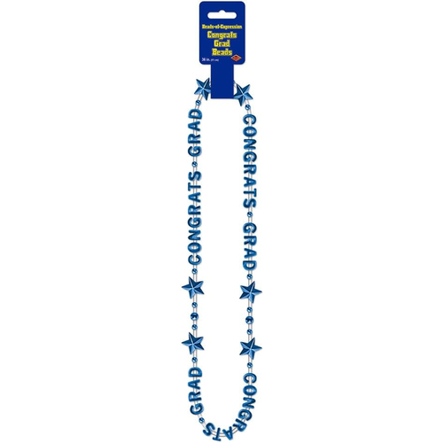 Blue Beads. Graduation Decorations.