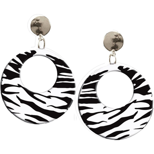Earrings Zebra White